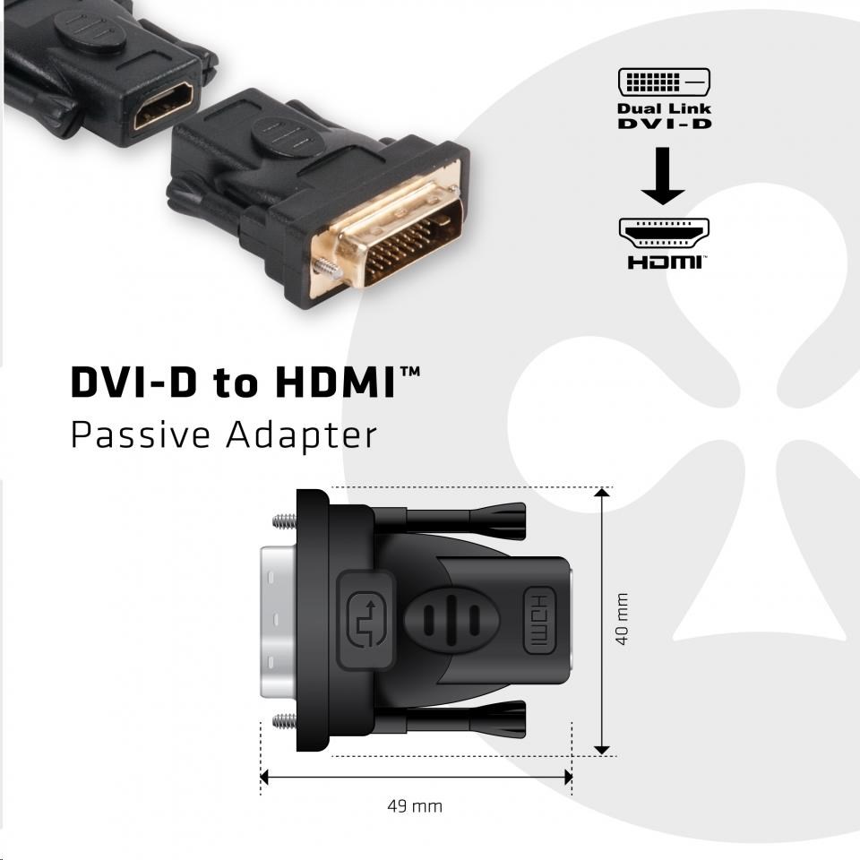 Club3D Pasívny adaptér DVI-D na HDMI 1.3 (M/ Ž)0 