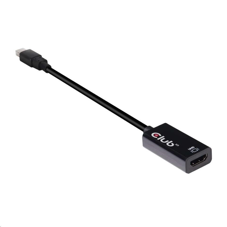 Club3D Adaptér aktívny mini DisplayPort 1.4 na HDMI 2.0b,  HDR (M/ F),  16cm6 