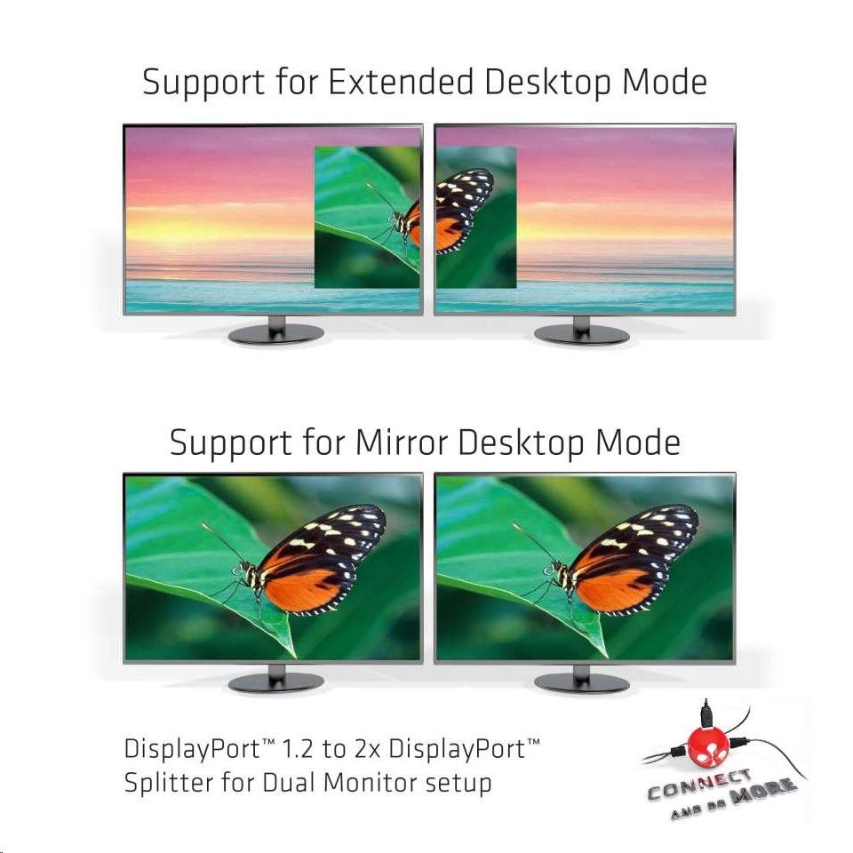 Club3D Video hub MST (Multi Stream Transport) DisplayPort na 2x DisplayPort,  napájanie USB0 