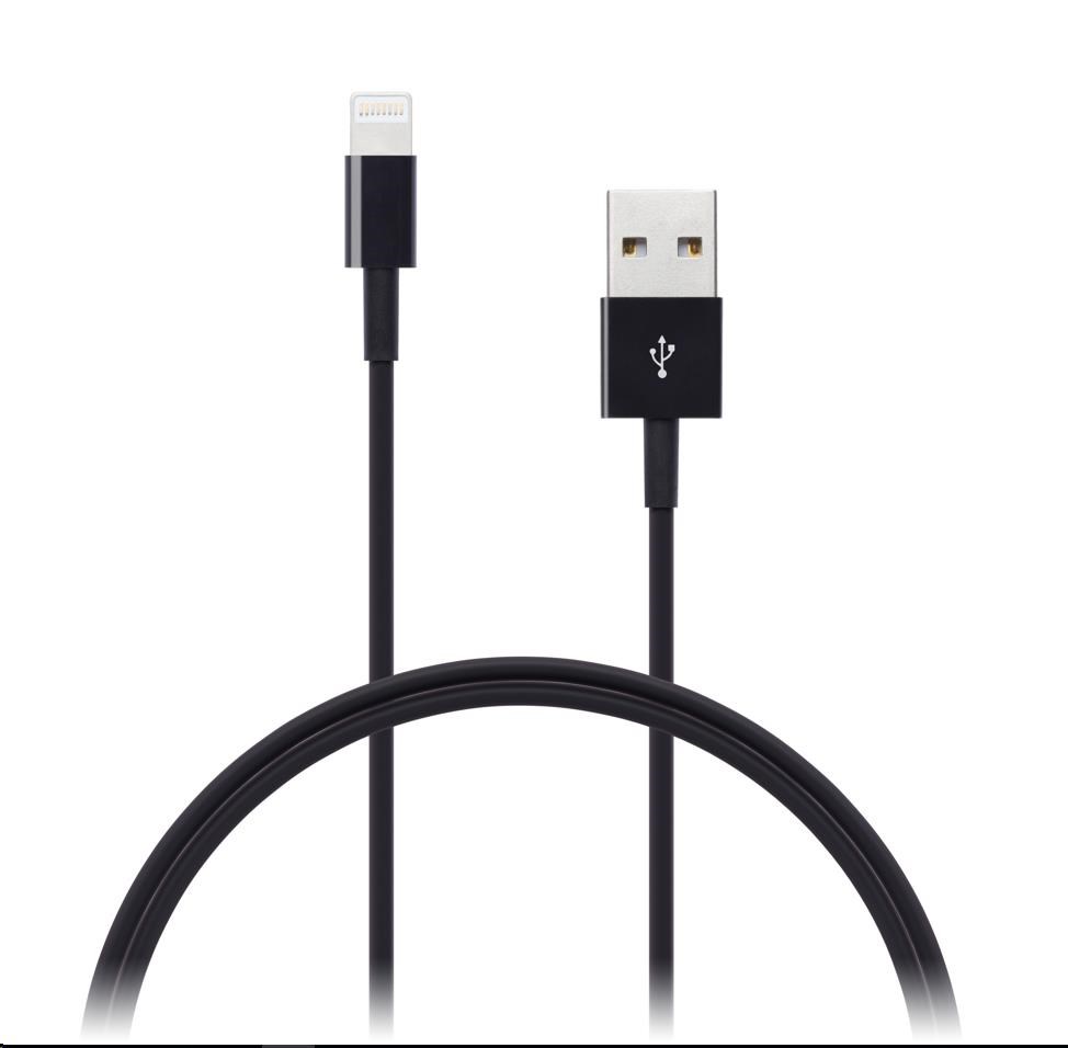 CONNECT IT Wirez Apple Lightning - USB,  čierny,  1 m0 