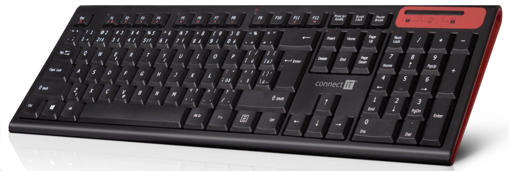 CONNECT IT Multimediální bezdrátová klávesnice,  CZ + SK layout,  černá1 