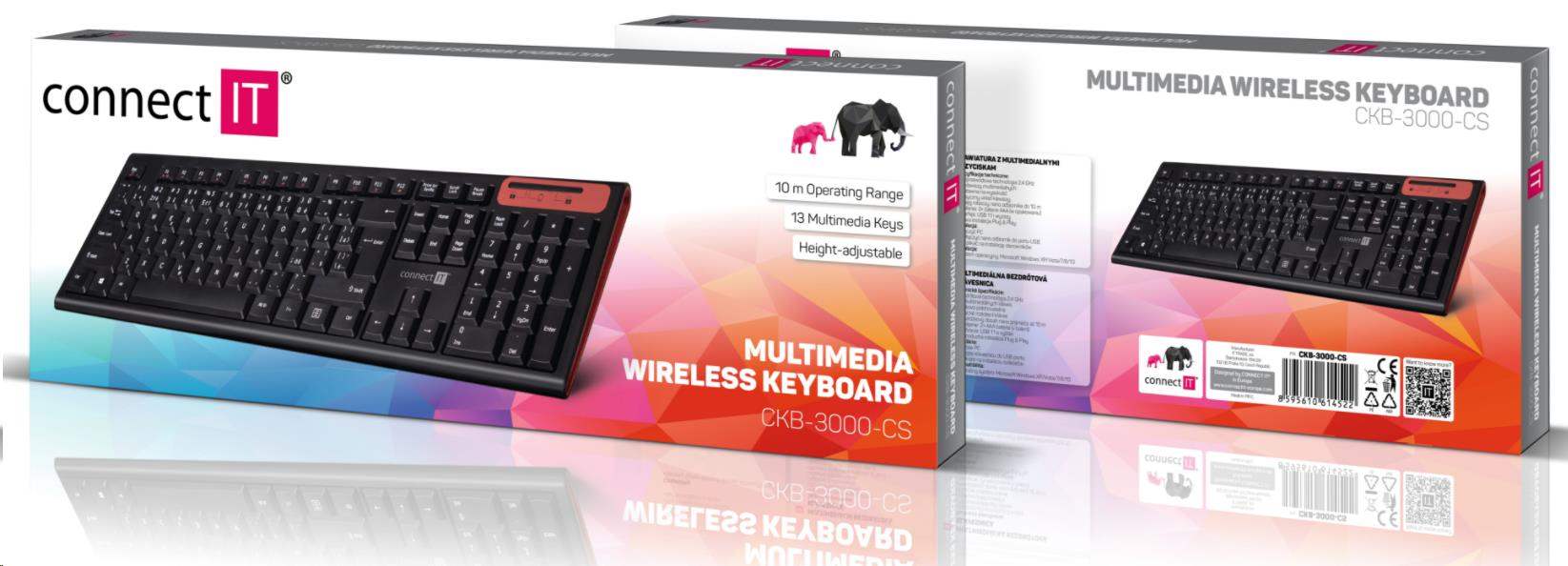 CONNECT IT Multimediální bezdrátová klávesnice,  CZ + SK layout,  černá4 