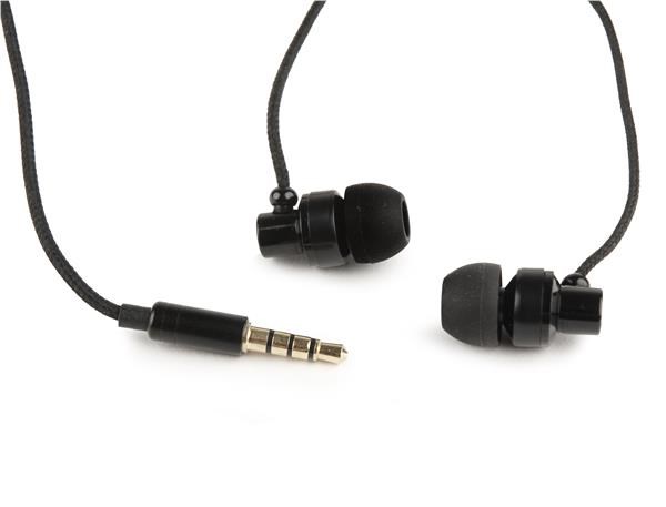 GEMBIRD sluchátka s mikrofonem MHS-EP-CDG-B pro MP3,  kovová,  Black0 