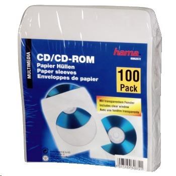Hama ochranné obaly na CD/ DVD,  papierové,  biele,  100 ks2 
