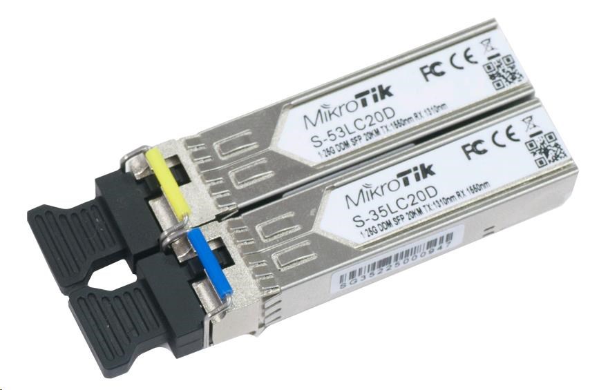Mikrotik SFP (miniGBIC) modul S-35/53LC20D, SM, 20km, 1.25G0 