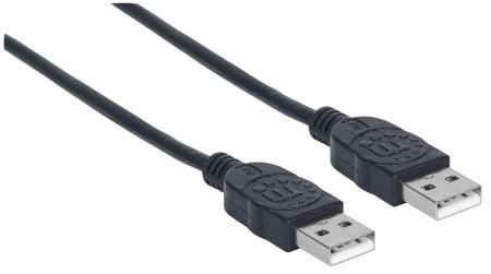 MANHATTAN USB kábel 2.0,  typ A samec na typ A samec,  0.5 m,  čierna1 