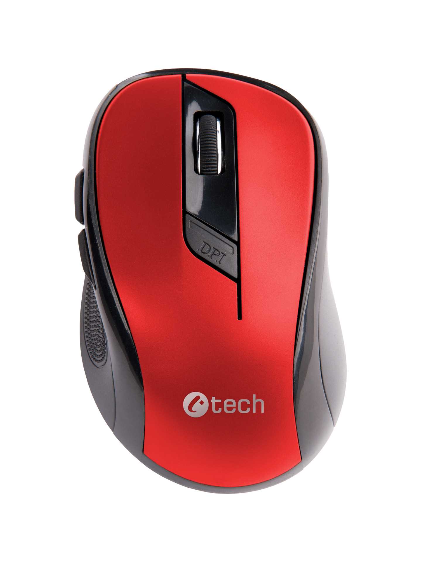 C-TECH Mouse WLM-02,  čierno-červená,  bezdrôtová,  1600DPI,  6 tlačidiel,  USB nano prijímač1 