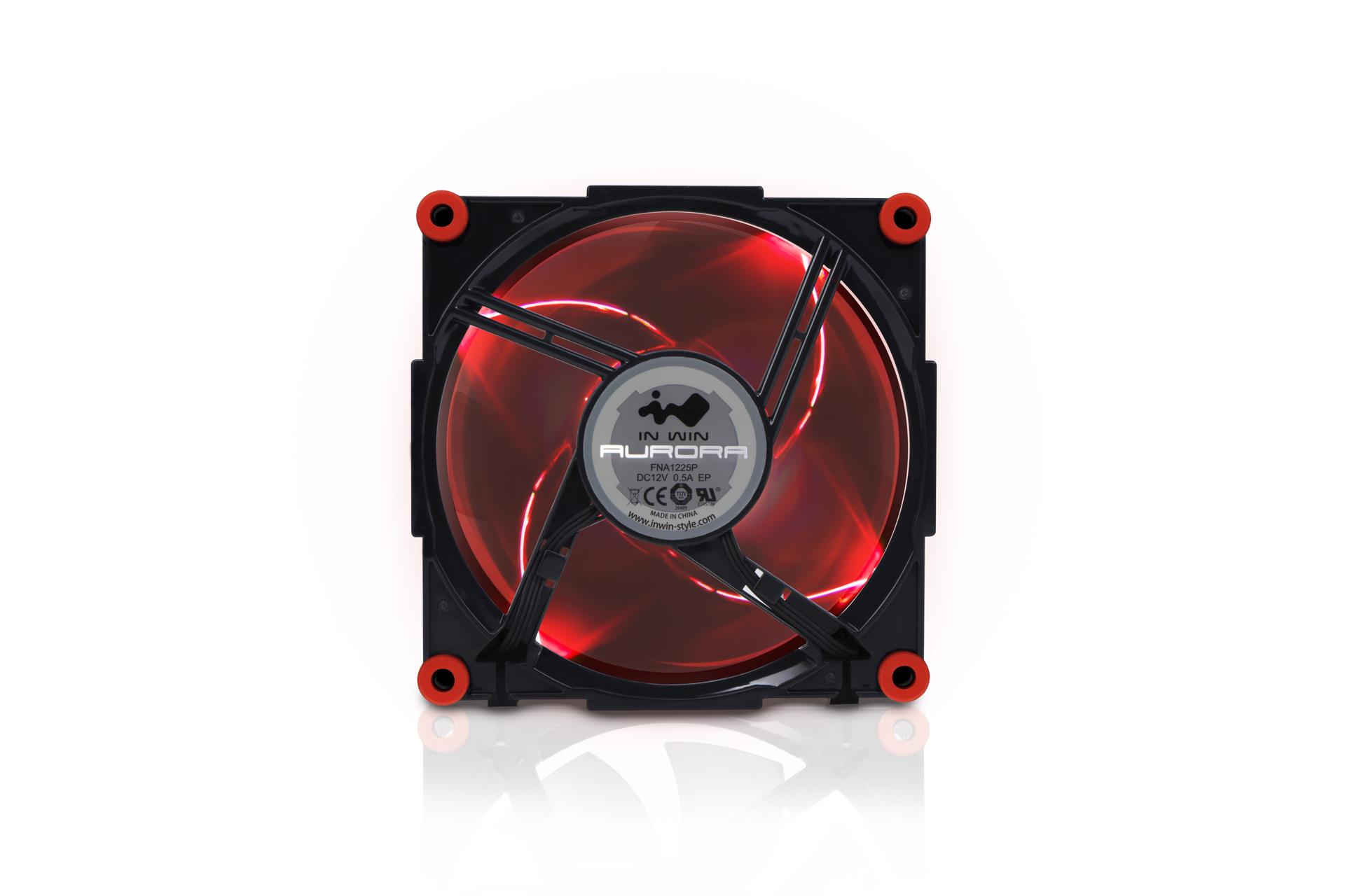 IN WIN Aurora Black/ Red (3 ventilátory + regulátor + 2 x LED pásik)6 