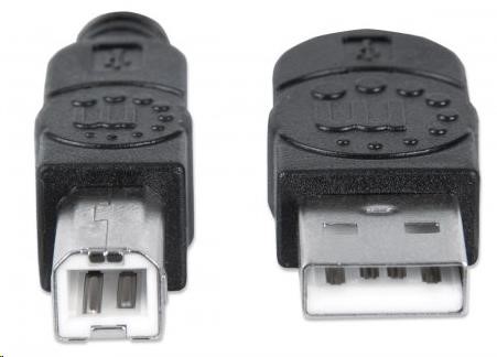 MANHATTAN vysokorýchlostný kábel USB pre zariadenia,  samec typu A na samec typu B,  0, 5 m,  čierny4 