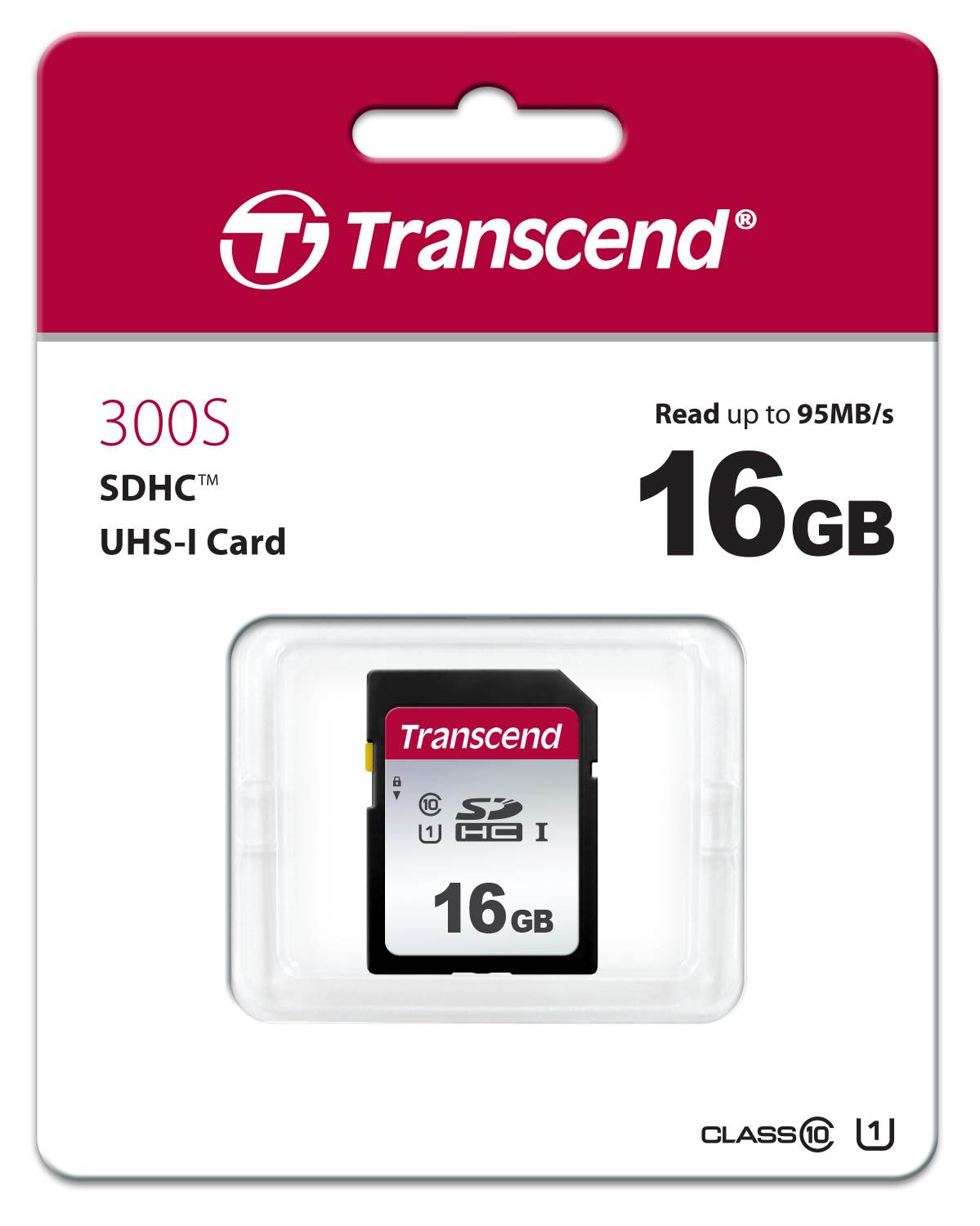 Karta TRANSCEND SDHC 16GB 300S,  UHS-I U1 (R:95/ W:45 MB/ s)1 