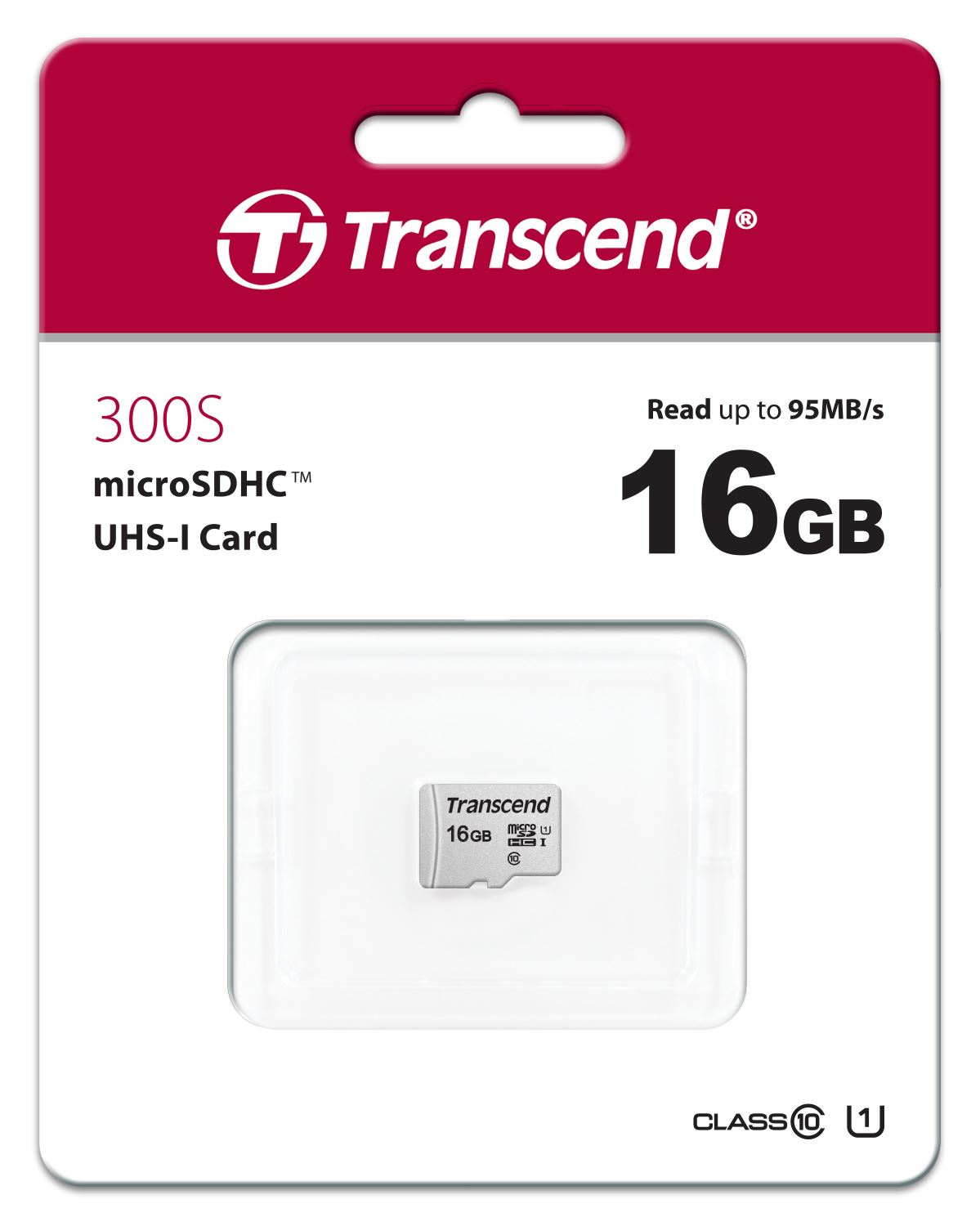 Karta TRANSCEND MicroSDHC 16GB 300S,  UHS-I U1,  bez adaptéra1 