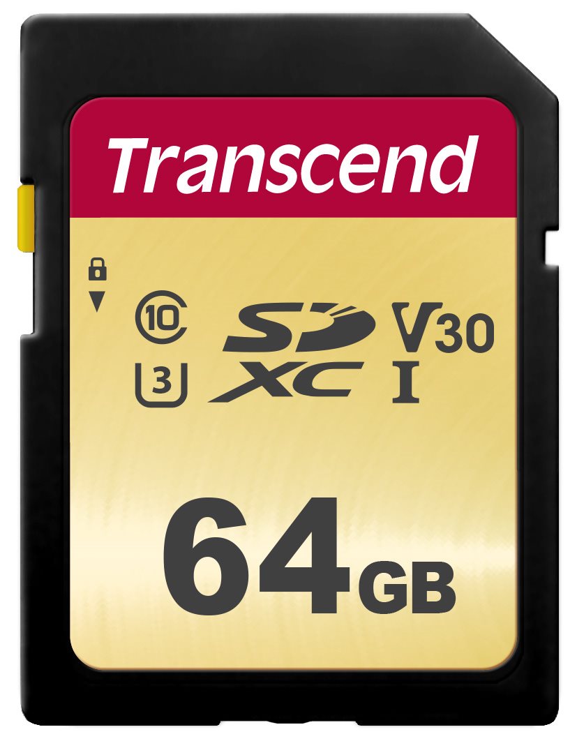 Karta TRANSCEND SDXC 64GB 500S,  UHS-I U3 V30 (R:95/ W:50 MB/ s)0 