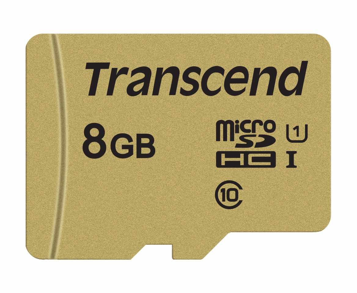 Karta TRANSCEND MicroSDHC 8GB 500S,  UHS-I U1 + adaptér1 