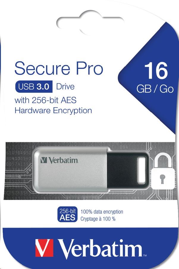 VERBATIM Secure Data Pro USB disk 16 GB (PC a MAC)3 