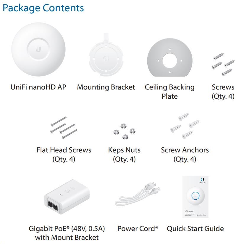 UBNT UniFi AP nanoHD,  5-PACK,  bez PoE! [Inside AP,  2.4+5GHz (300Mbps+1733Mbps),  MU-MIMO,  802.11a/ b/ g/ n]2 