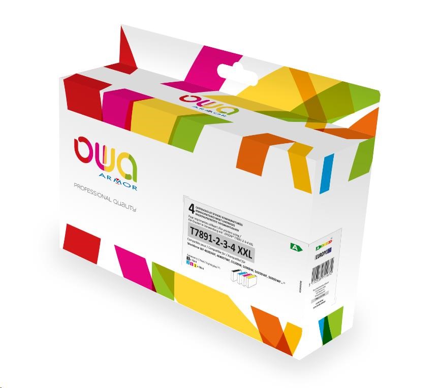 OWA Armor kazeta pre EPSON PACK 4 REMAN. T789 BCMY,  73ml/ 3x38ml,  T789140/ T789240/ T789340/ 789440,  CMYK0 