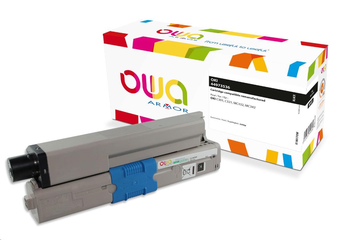 OWA Armor toner pre OKI C301,  C321,  MC332,  MC342,  2200p,  44973536,  čierny/ čierny0 