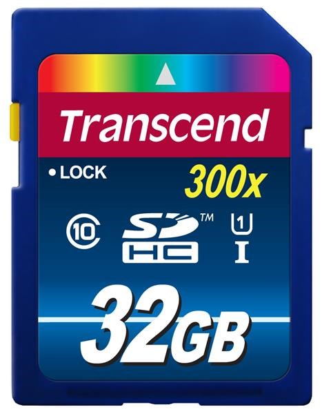 Karta TRANSCEND SDHC 32 GB Premium,  trieda 10 UHS-I,  300X0 