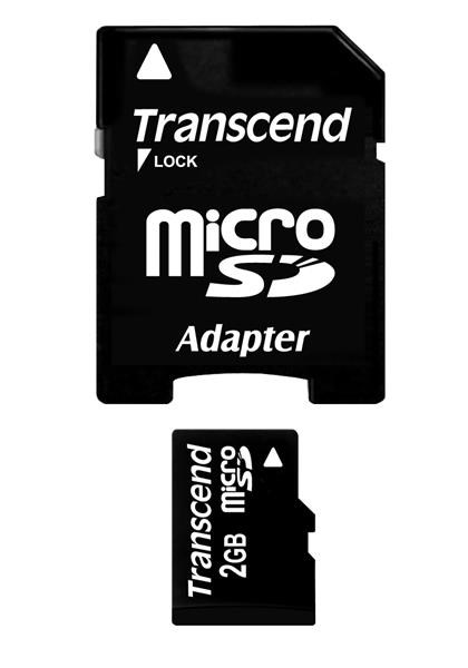 Karta TRANSCEND MicroSD 2GB + adaptér0 