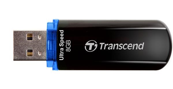 TRANSCEND Flash disk 8GB JetFlash®600, USB 2.0 (R:32/W:12 MB/s) čierna/modrá2 