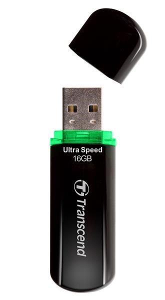 TRANSCEND Flash disk 16GB JetFlash®600,  USB 2.0 (R:32/ W:16 MB/ s) čierna/ zelená4 