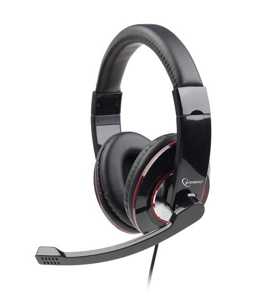 GEMBIRD sluchátka s mikrofonem MHS-U-001 Gaming,  černá,  USB2 