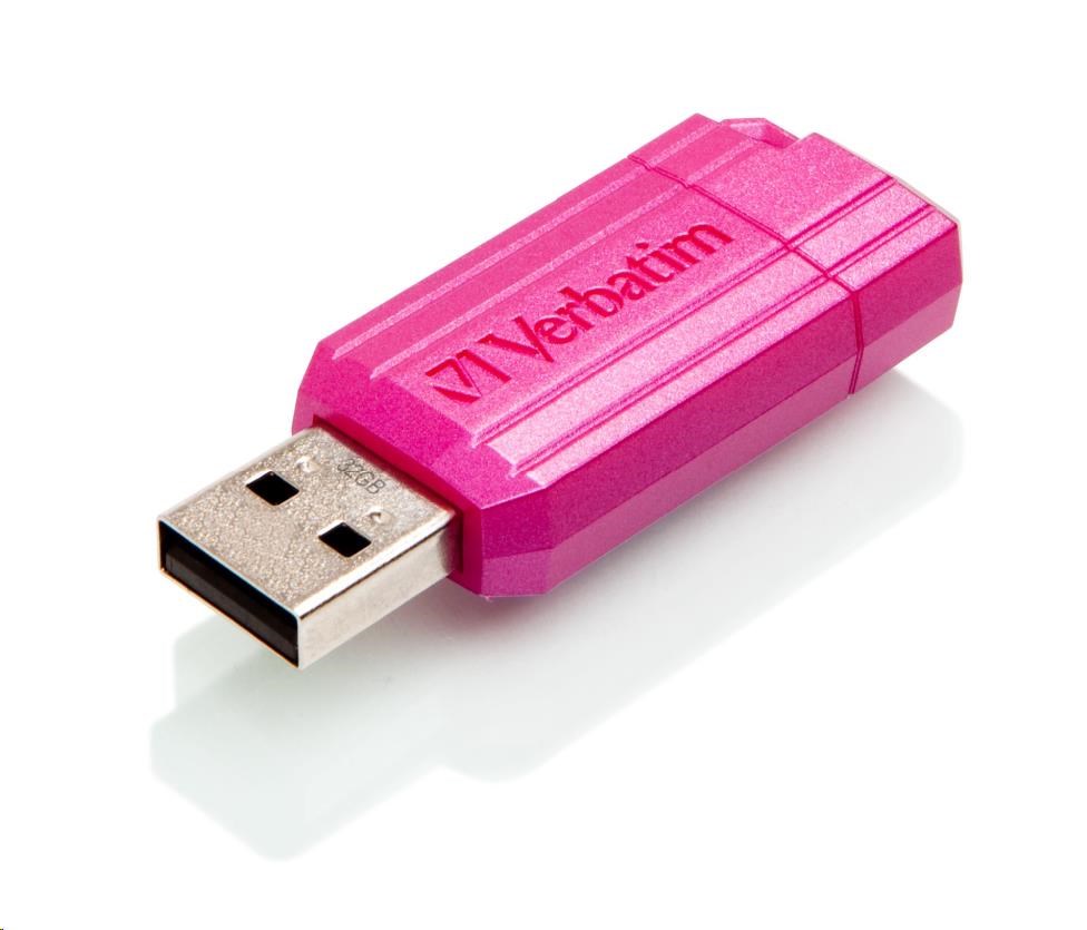 VERBATIM Flash disk 32 GB Hi-Speed Store "n" Go,  Pinstripe,  USB 2.0,  Horúco ružová2 