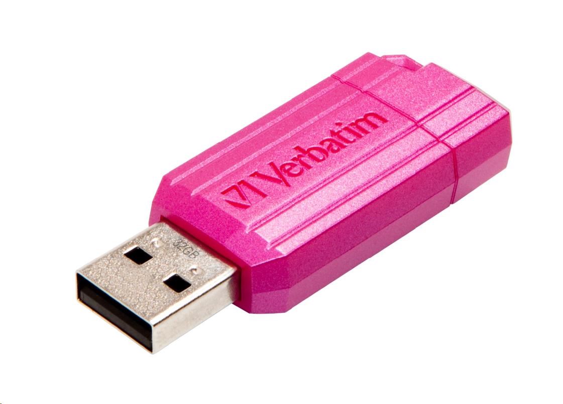 VERBATIM Flash disk 32 GB Hi-Speed Store "n" Go,  Pinstripe,  USB 2.0,  Horúco ružová3 