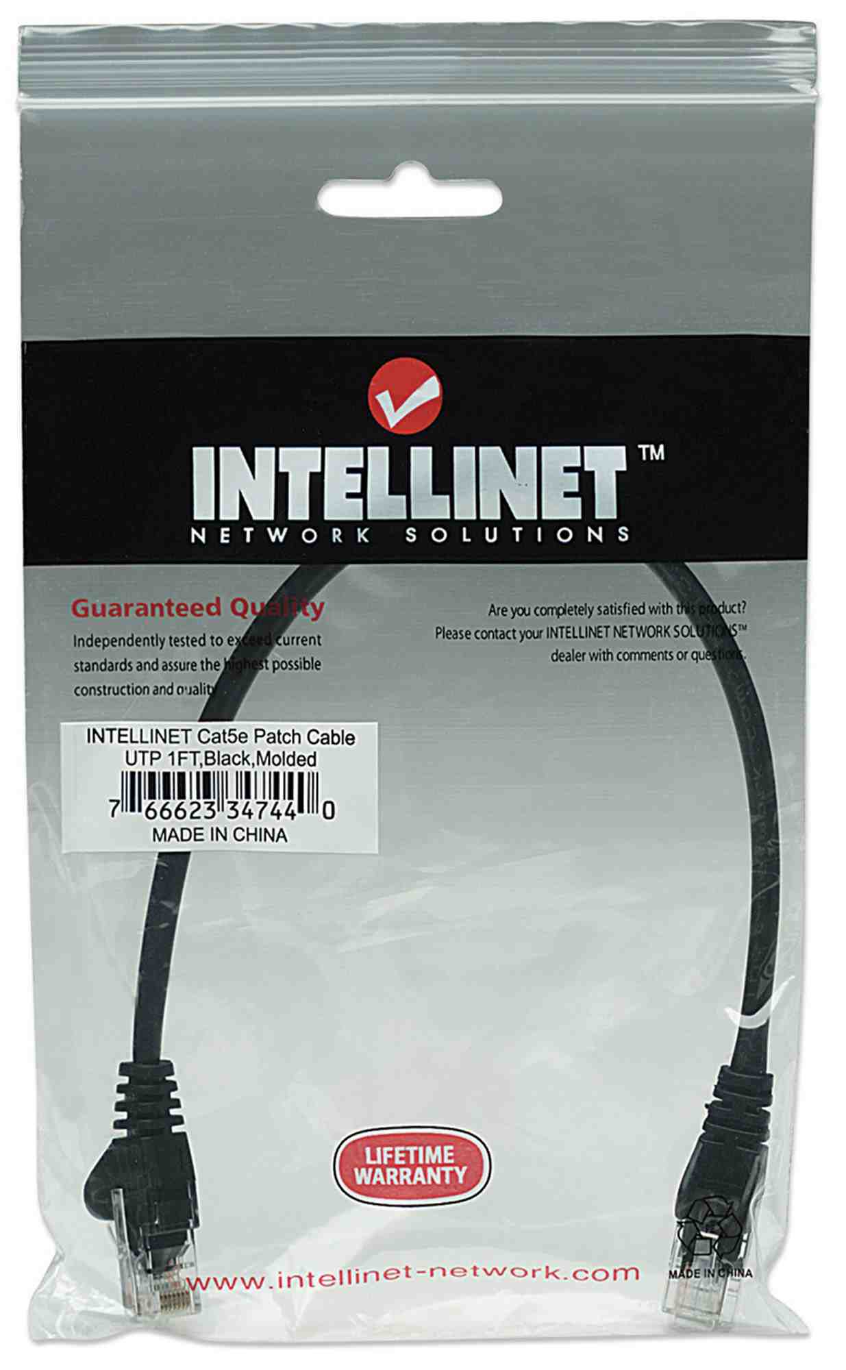 Intellinet Patch kábel Cat5e UTP 0, 25m čierny,  cca1 