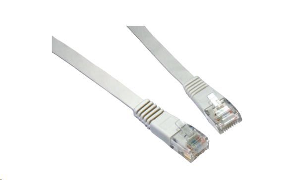Solarix Patch kábel plochý CAT6 UTP LSOH 1m sivý,  odolný voči nárazom C6-111GY-1MB0 
