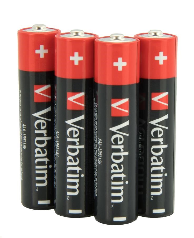 VERBATIM Alkalické baterie AAA,  4 Pack - Shrink,  LR30 