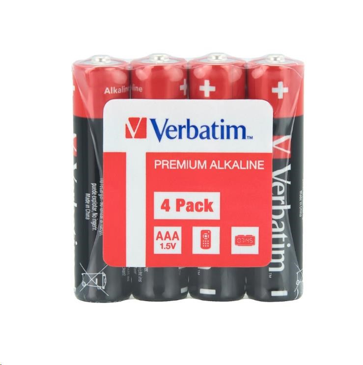 VERBATIM Alkalické baterie AAA, 4 Pack - Shrink, LR32 