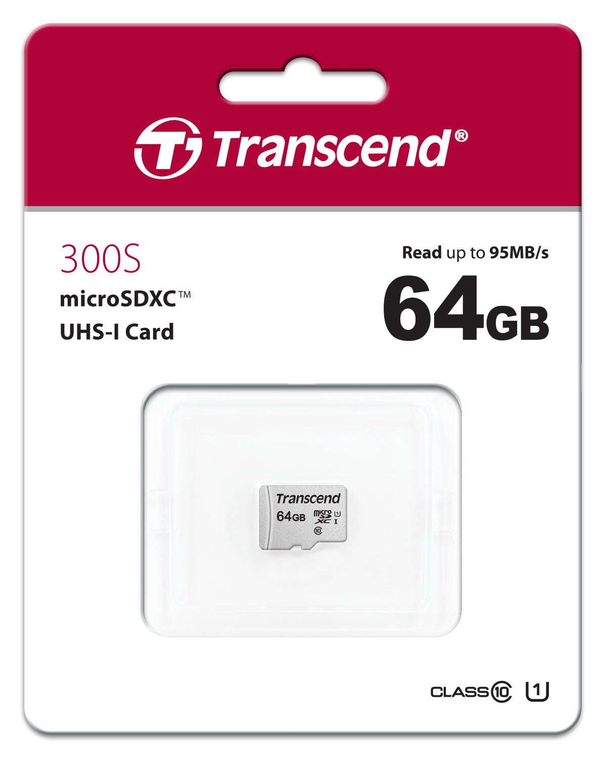 Karta TRANSCEND MicroSDXC 64GB 300S,  UHS-I U1 + adaptér1 