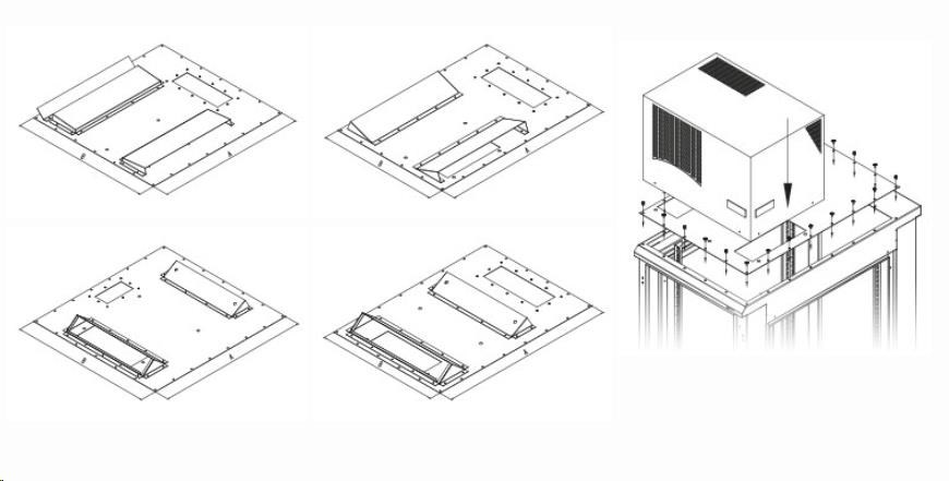 Montážna redukcia TRITON pre klimatizáciu X1 a X2 pre hĺbku skrine 600 x 1000 mm, čierna1 