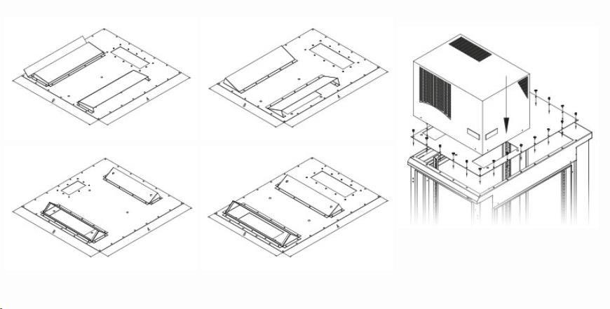 Montážna redukcia TRITON pre klimatizáciu X1 a X2 pre hĺbku skrine 600 x 1000 mm,  čierna1 