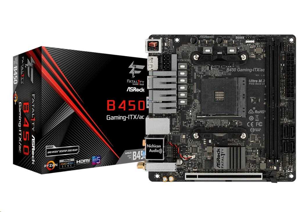 ASRock MB Sc AM4 Fatal1ty B450 Gaming-ITX/ ac,  AMD B450,  2xDDR4,  VGA,  WIFI,  mini-ITX4 