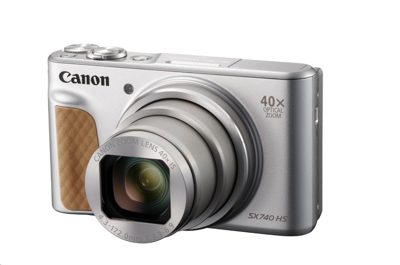 Canon PowerShot SX740 HS,  20.3Mpix,  40x zoom,  WiFi,  4K video - stříbrný - Travel kit0 