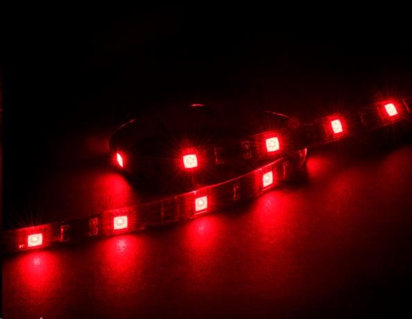 AKASA LED pásik Vegas M,  magnetický,  50 cm,  červený0 