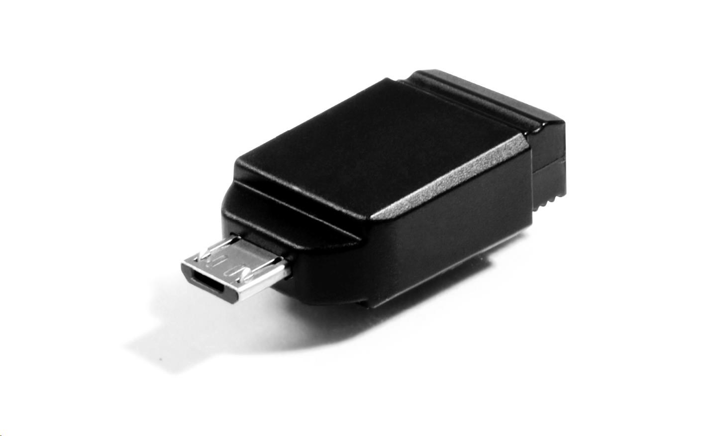 VERBATIM Flash disk 32 GB Store "n" Stay Nano + adaptér micro USB OTG,  USB 2.0,  čierna6 
