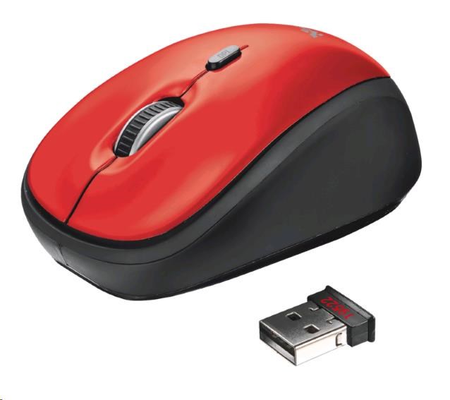 TRUST Yvi Wireless Mouse - červená,  červená,  USB,  bezdrôtová0 