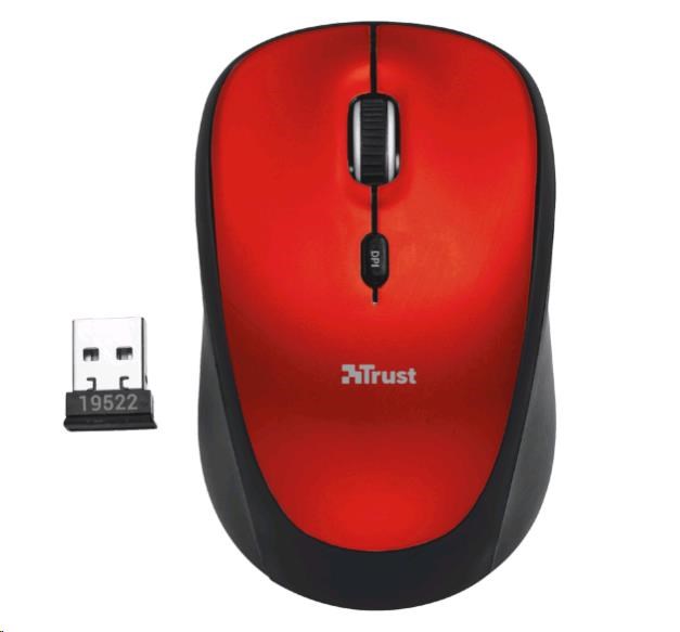 TRUST Yvi Wireless Mouse - červená,  červená,  USB,  bezdrôtová2 
