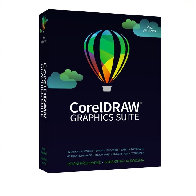 CorelDRAW Graphics Suite 365 dní prenájom licencie 1 Lic ESD EN/ FR/ DE/ IT/ SP/ BP/ NL/ CZ/ PL1 