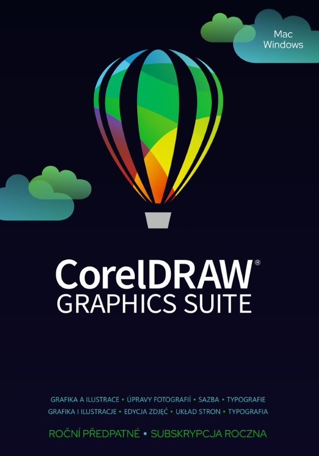 CorelDRAW Graphics Suite 365 dní prenájmu licencie (51-250) Lic ESD0 