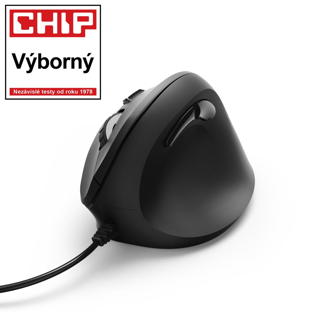 <p>Vertikálna ergonomická káblová myš Hama EMC-500, 6 tlačidiel, čierna</p>4 