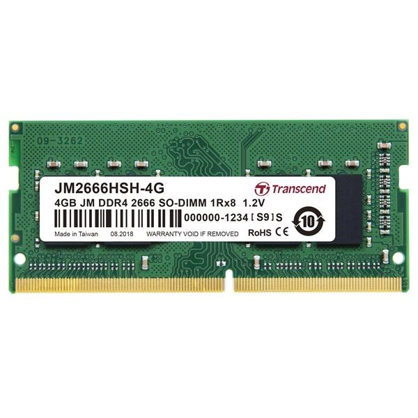 SODIMM DDR4 4GB 2666MHz TRANSCEND 1Rx8 512Mx8 CL19 1.2V0 