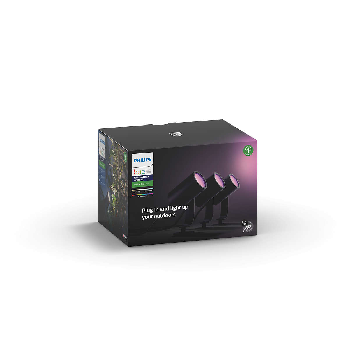 PHILIPS Lily Venkovní bodové světlo, Hue White and color ambiance, 230V, 3x8W integr.LED, Chrom matný (1741430P7)10 