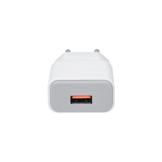 Solight USB nabíjecí adaptér,  fast charge: 1x USB Qualcomm,  5V2A/ 9V1.5A/ 12V1A,  AC 230V,  bílošedý2 