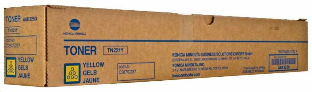 Toner Minolta TN-221Y,  žltý pre bizhub C227,  C287 (21k)0 