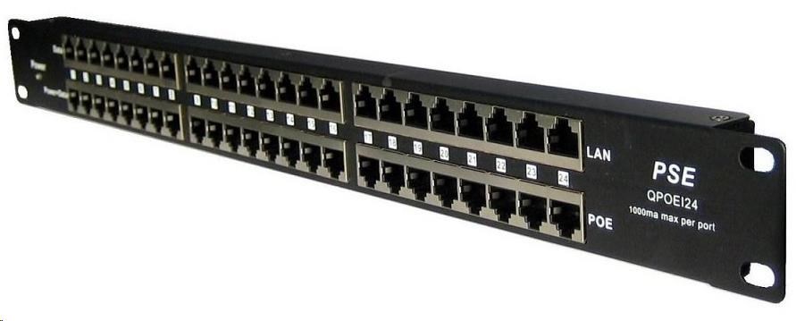 POE injektor pasivní - 24x 100 Mb/ s,  stíněný panel2 