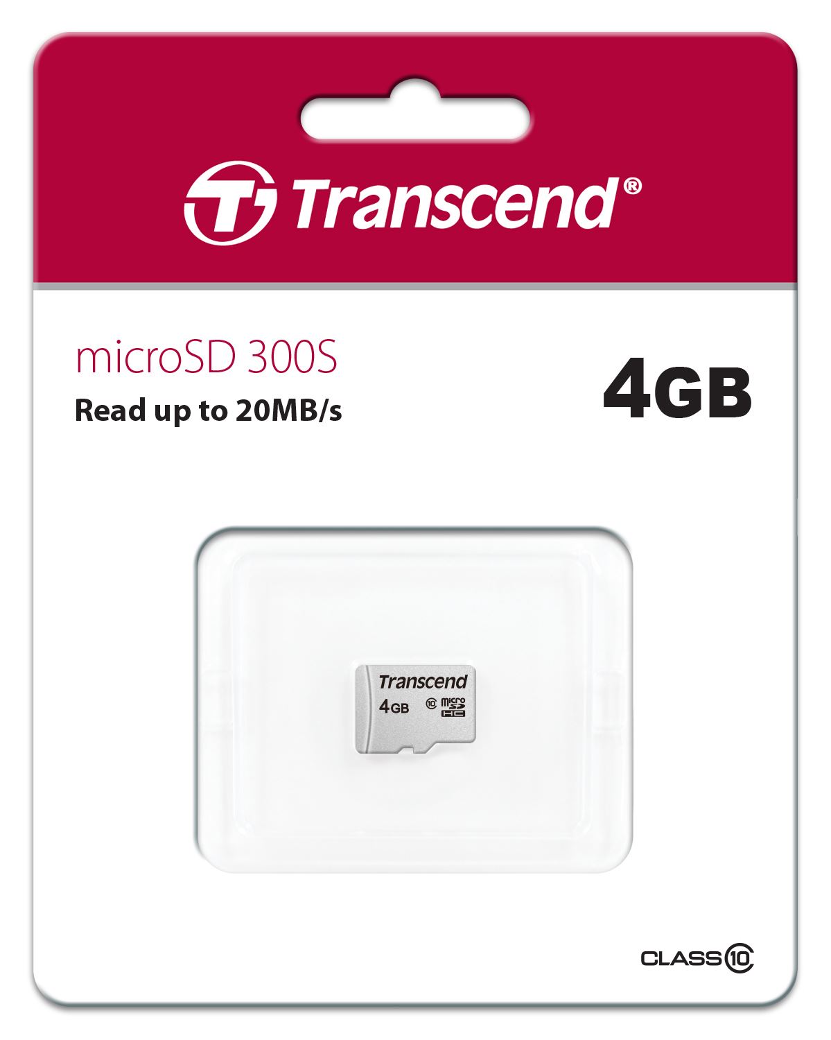 Karta TRANSCEND MicroSDHC 4GB 300S,  trieda 10,  bez adaptéra1 